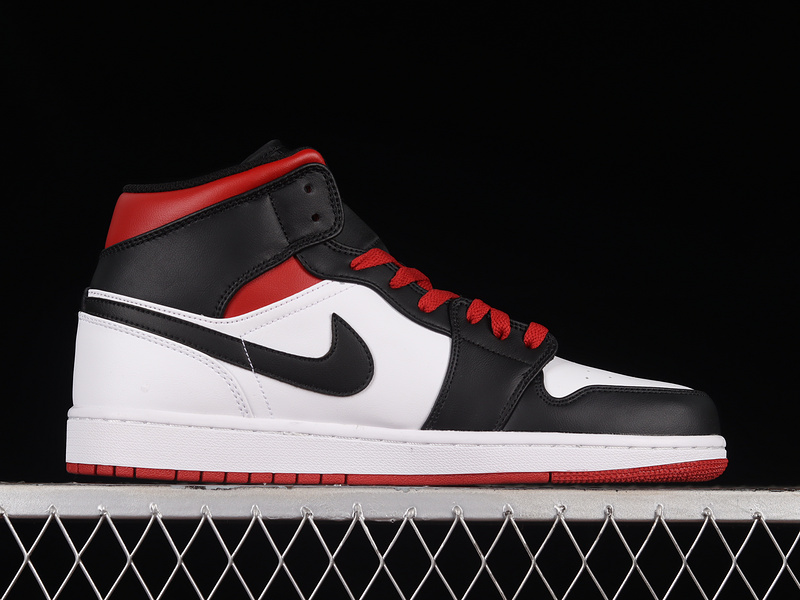 Air Jordan 1 Mid Gs Usa White/Gym Red-Black 23