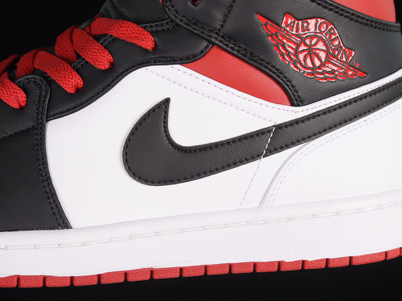 Air Jordan 1 Mid Gs Usa White/Gym Red-Black 27