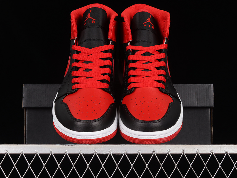 Air Jordan 1 Mid Alternate Bred Black/Fire Red/White 5