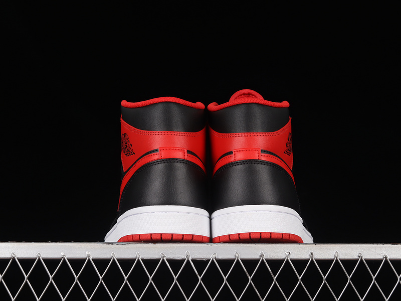 Air Jordan 1 Mid Alternate Bred Black/Fire Red/White 15