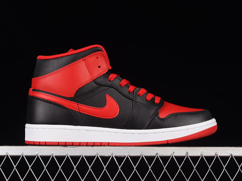 Air Jordan 1 Mid Alternate Bred Black/Fire Red/White 21