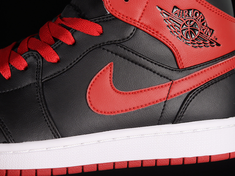 Air Jordan 1 Mid Alternate Bred Black/Fire Red-White 5