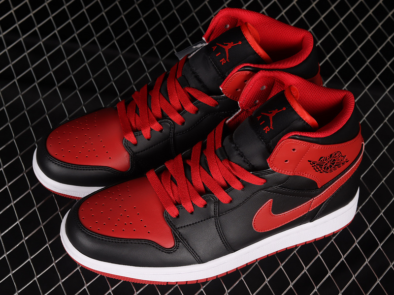 Air Jordan 1 Mid Alternate Bred Black/Fire Red-White 7