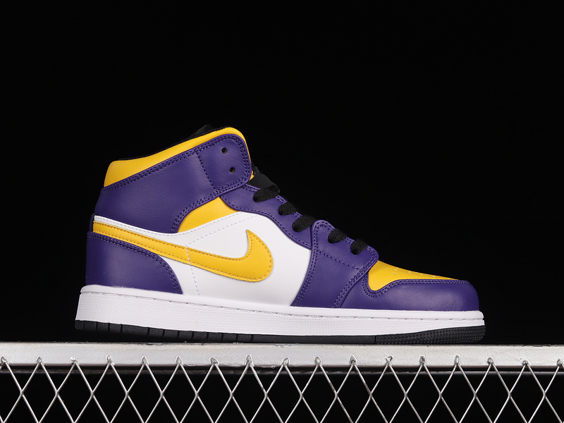 Air Jordan 1 Mid Lakers Dark Concord/Taxi/White/Black 11