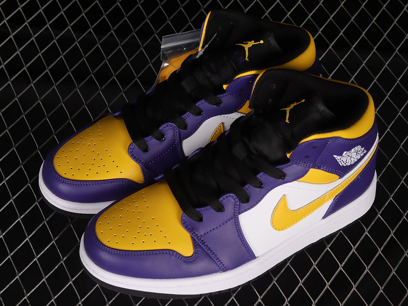 Air Jordan 1 Mid Lakers Dark Concord/Taxi/White/Black 25