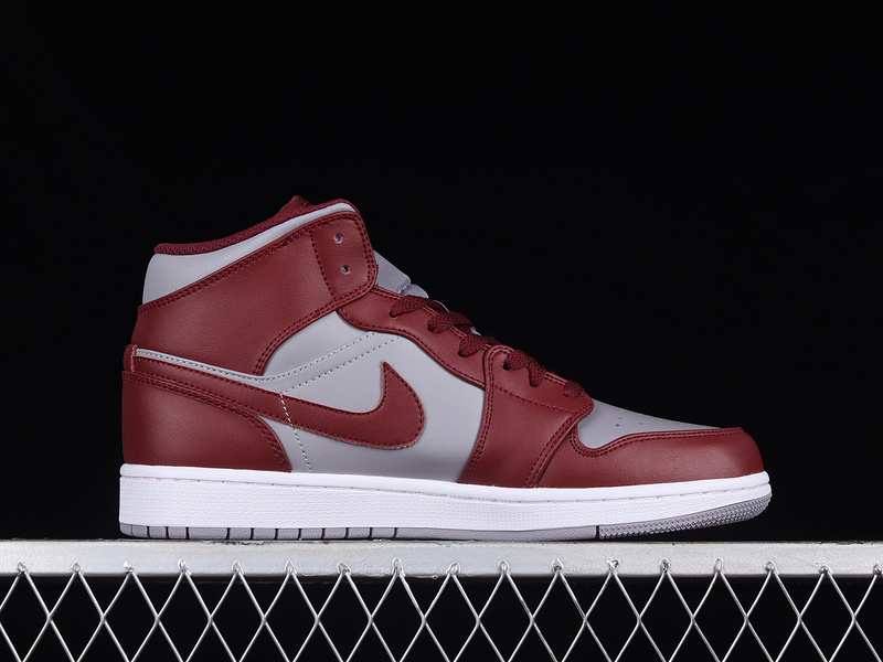 Air Jordan 1 Mid Cherrywood Red/Cement Grey/White 19