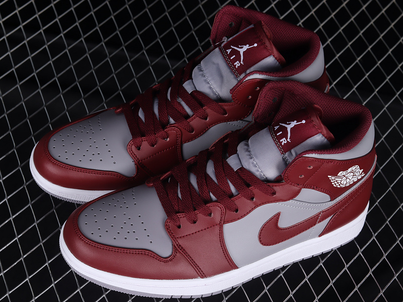 Air Jordan 1 Mid Cherrywood Red/Cement Grey/White 27