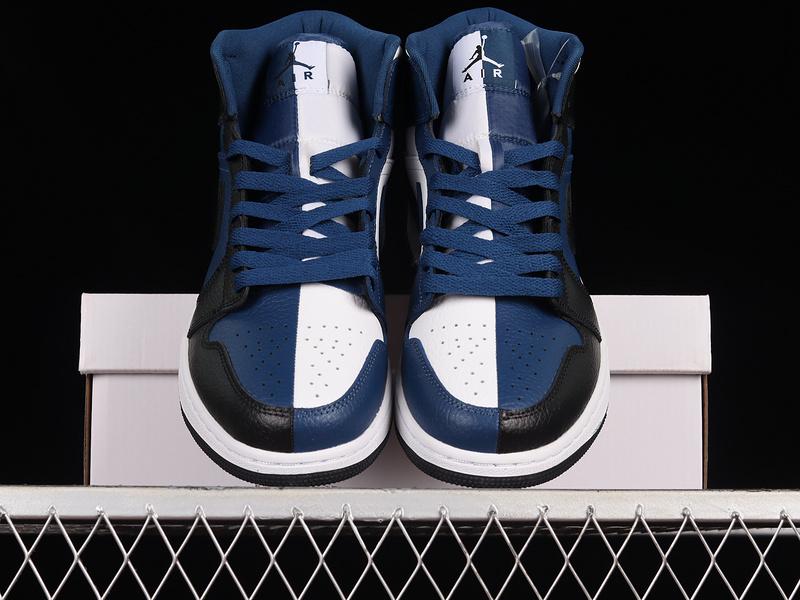 Air Jordan 1 Mid Se Split French Blue/Black/White 11