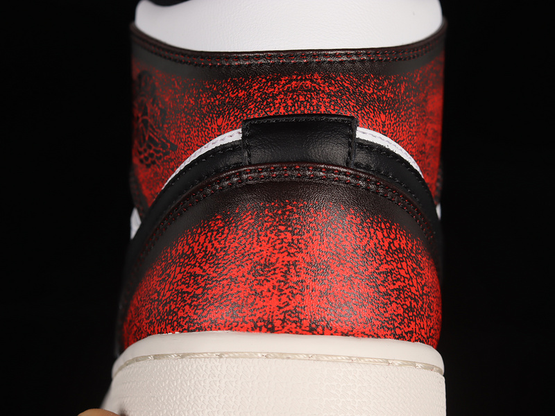 Air Jordan 1 Mid Se Wear-Away Black/White/Sail/Infrared 23 9