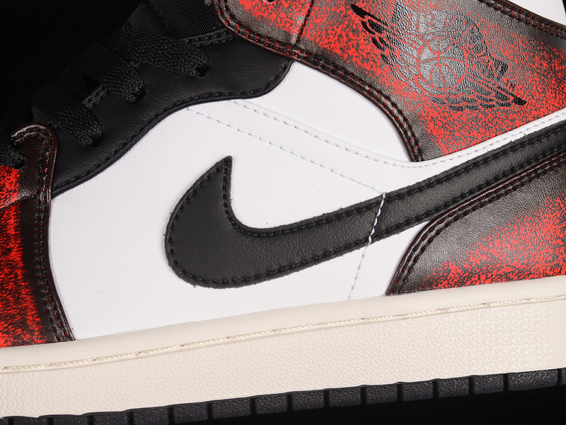 Air Jordan 1 Mid Se Wear-Away Black/White/Sail/Infrared 23 29