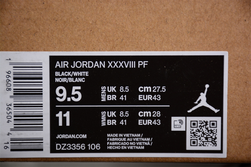 Jordan Air Jordan 38 Xxxvⅰⅰi Pf White/Black/Red 25