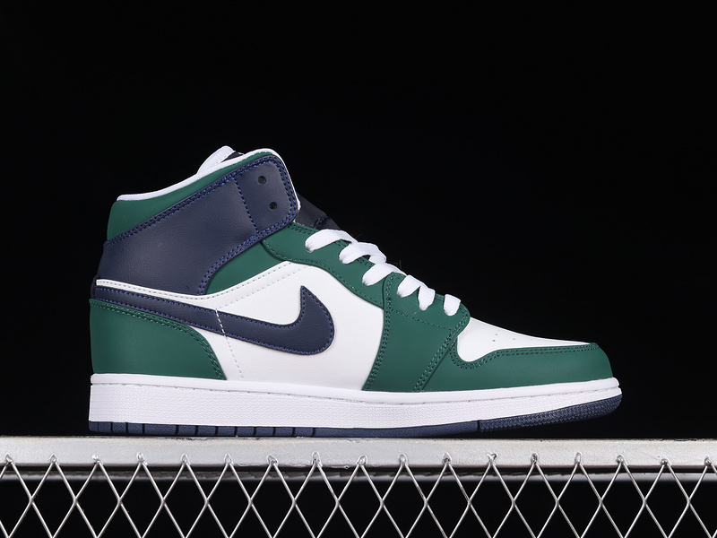 Air Jordan 1 Mid Se Noble Green/Midnight Navy-White 5