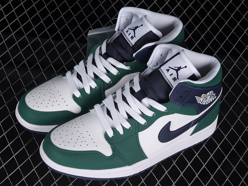 Air Jordan 1 Mid Se Noble Green/Midnight Navy-White 13