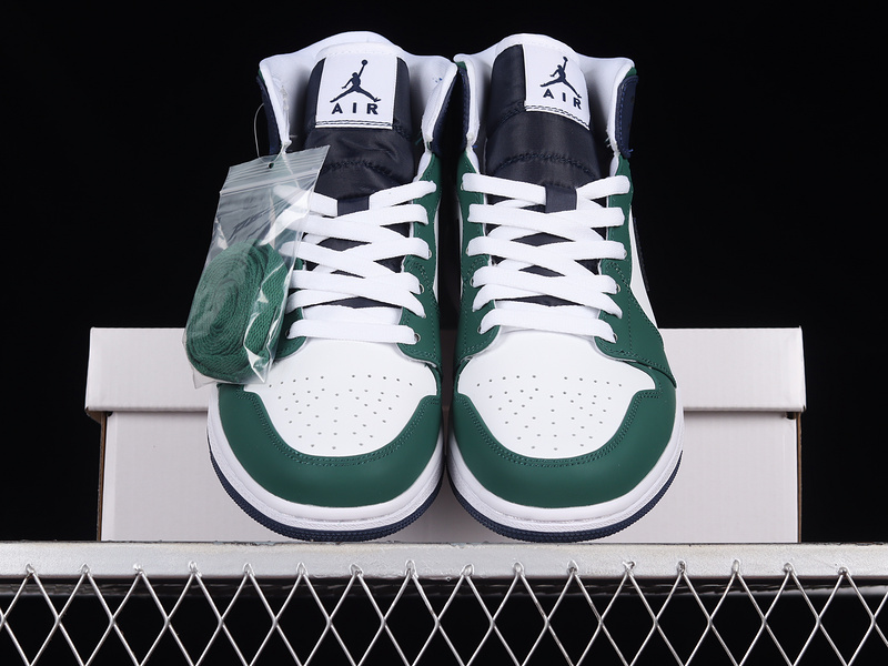 Air Jordan 1 Mid Se Noble Green/Midnight Navy-White 23