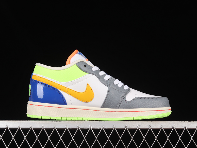 Air Jordan 1 Low Gs Hoops White/Coconut Milk/Shadow Green/Laser Orange 9