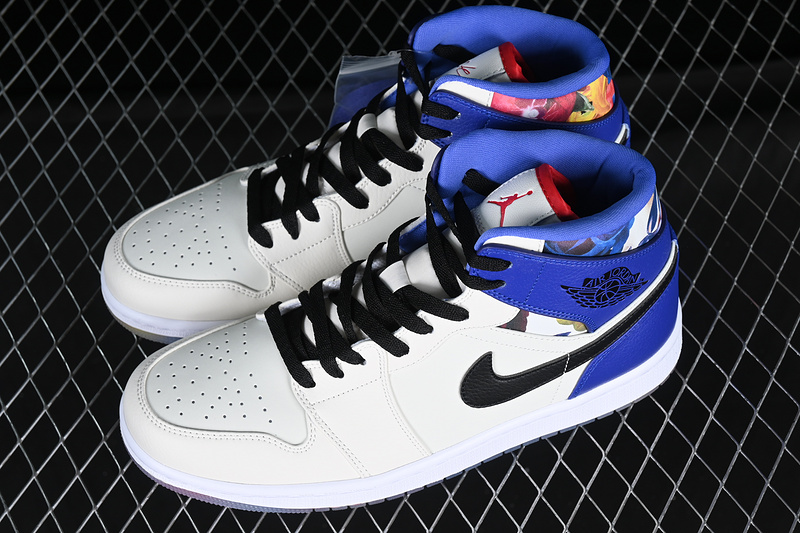 Air Jordan 1 Mid Flower Garden White/Grey/Black/Blue 19