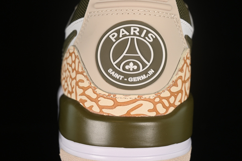 Paris Saint-Germain X Jordan Legacy 312 Low White/Hemp/Sail/Sequoia Green 3