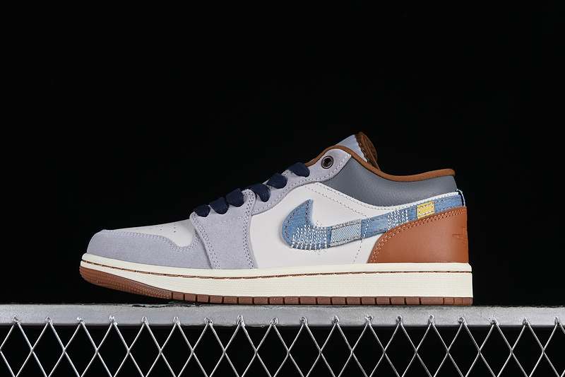 Air Jordan 1 Low Repaired Denimswoosh Phantom/Coconut Milk/Amber Brown/Star Blue 27