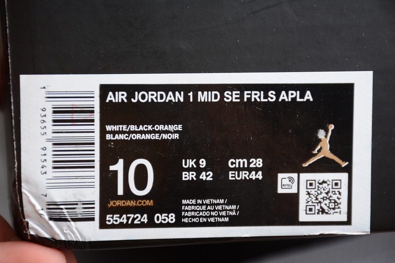 Gz Air Jordan 1 Mid Black/White-Starfish 13