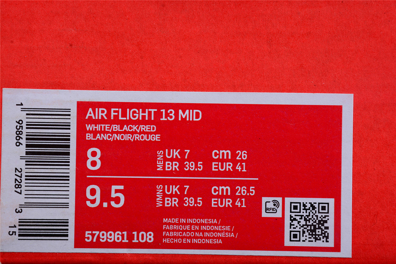 Air Flight 13 Mid White/Black-Red 23