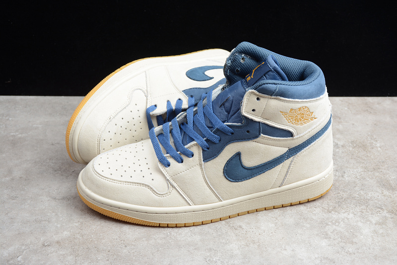 Air Jordan 1 Retro Mid Jeter Sail/Bronze-College Navy 23