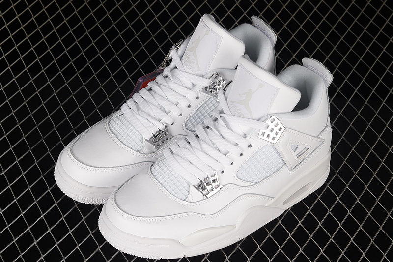 Air Jordan 4 Retro Pure Money 2017 White/Metallic Silver-Pure Platinum 9