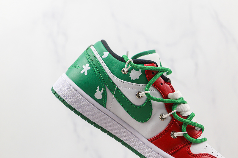 Ow X Air Jordan 1 Low White/Green/Red 5