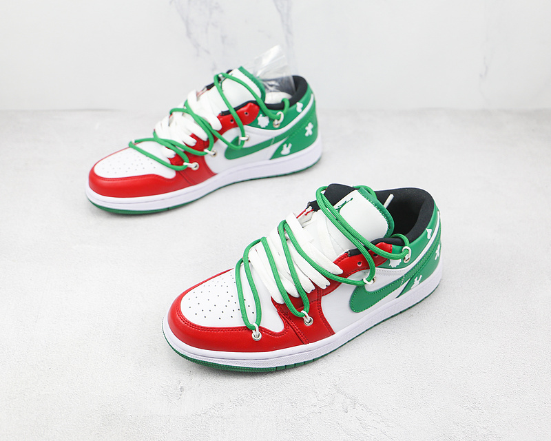 Ow X Air Jordan 1 Low White/Green/Red 15