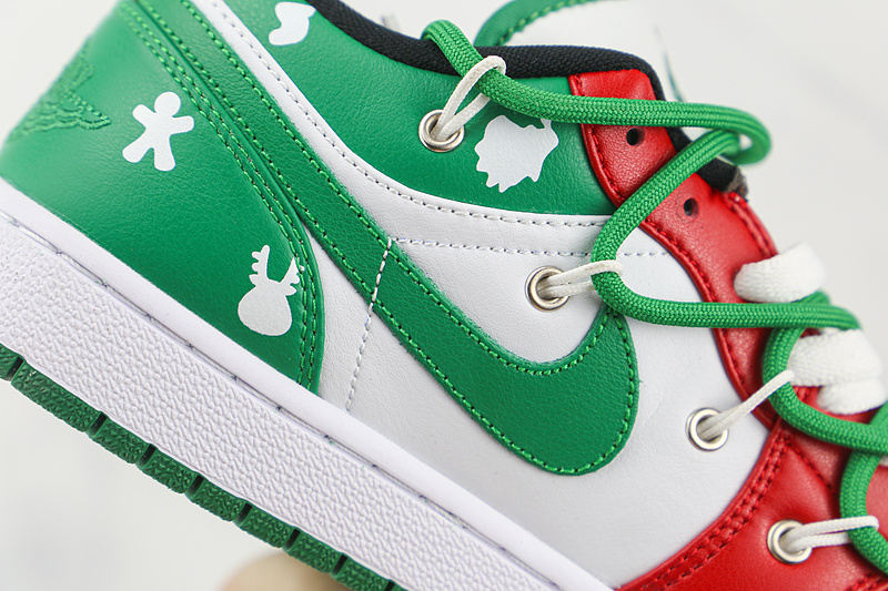 Ow X Air Jordan 1 Low White/Green/Red 25