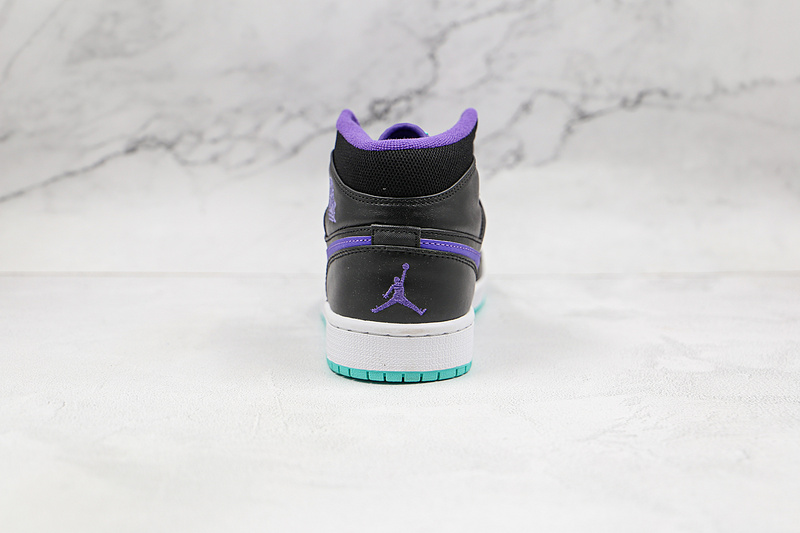 Air Jordan 1 Mid Black/Grape Ice-Emerald 9