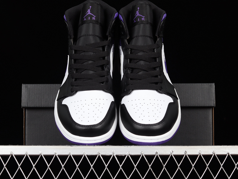 Air Jordan 1 Mid Dark Iris White/Black/Court Purple 3