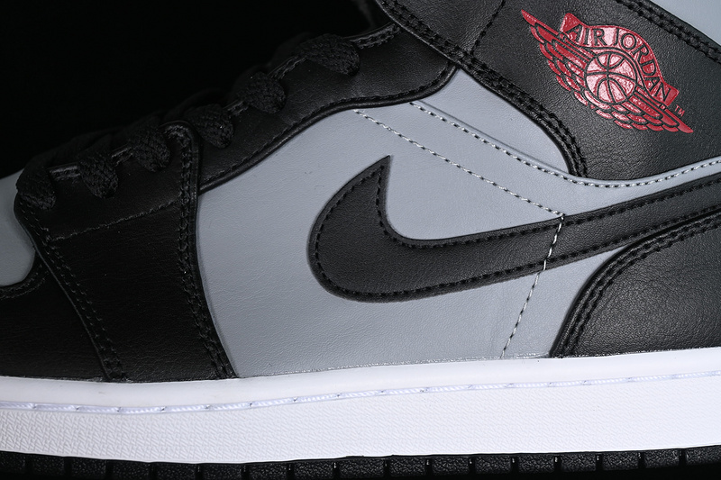 Air Jordan 1 Mid White/Grey/Black/Red 21