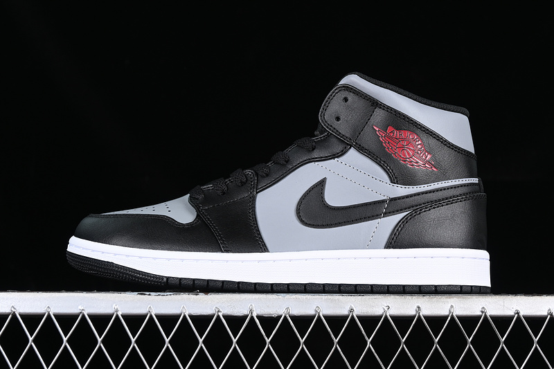 Air Jordan 1 Mid White/Grey/Black/Red 27