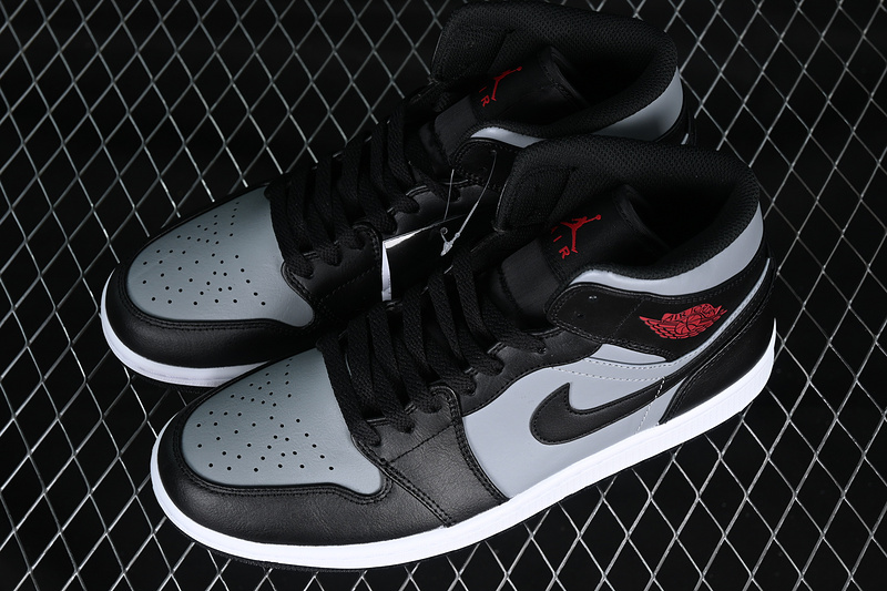 Air Jordan 1 Mid White/Grey/Black/Red 31