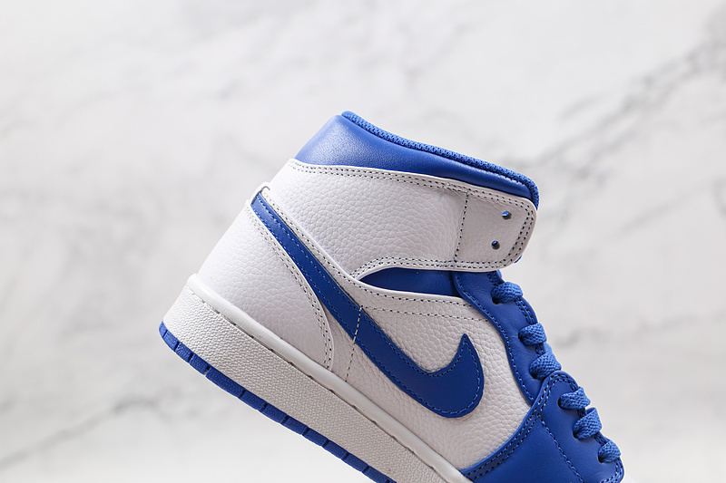 Air Jordan 1 Mid White/White/Hyper Royal 7