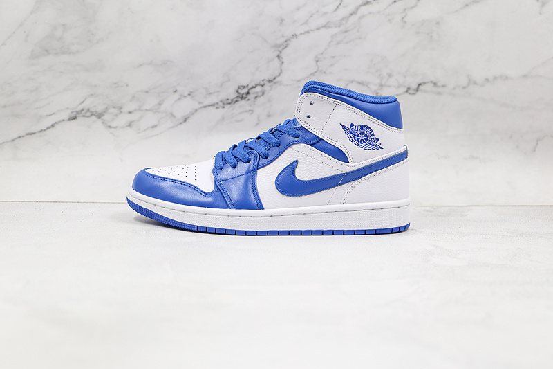 Air Jordan 1 Mid White/White/Hyper Royal 13