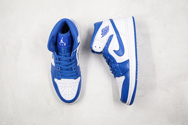 Air Jordan 1 Mid White/White/Hyper Royal 17