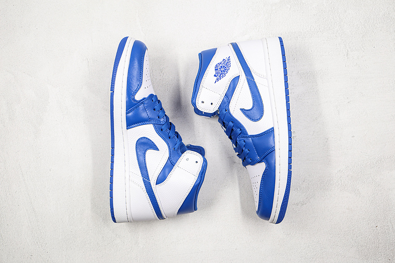 Air Jordan 1 Mid White/White/Hyper Royal 19