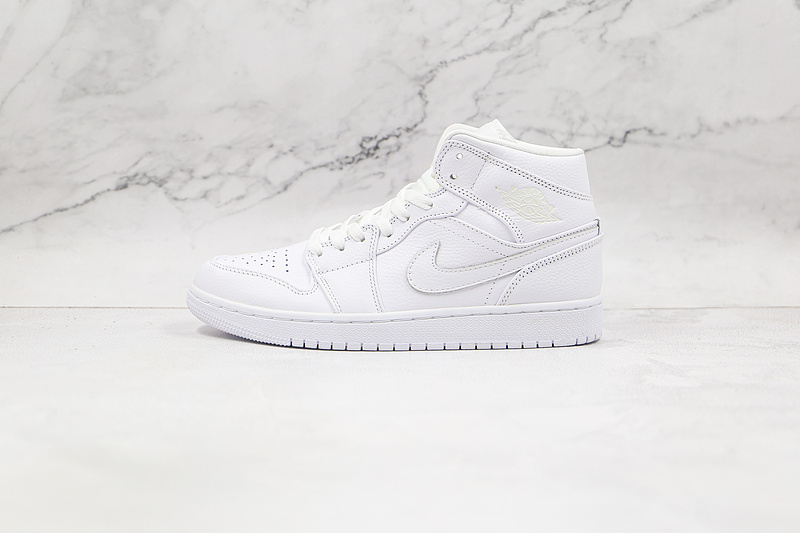 Air Jordan 1 Mid White/White-White 3