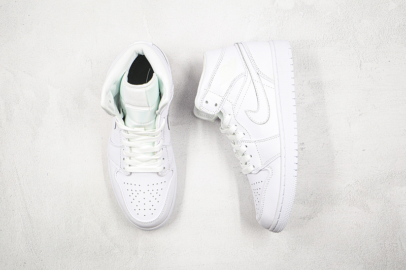 Air Jordan 1 Mid White/White-White 19