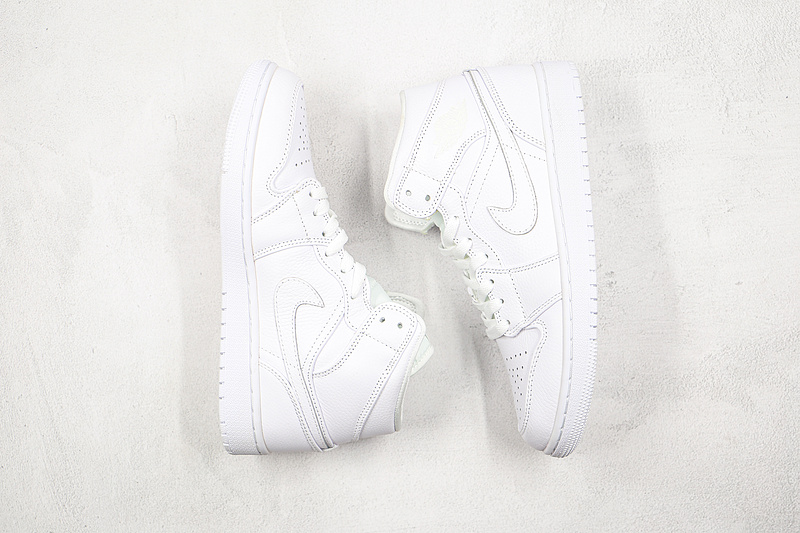 Air Jordan 1 Mid White/White-White 25