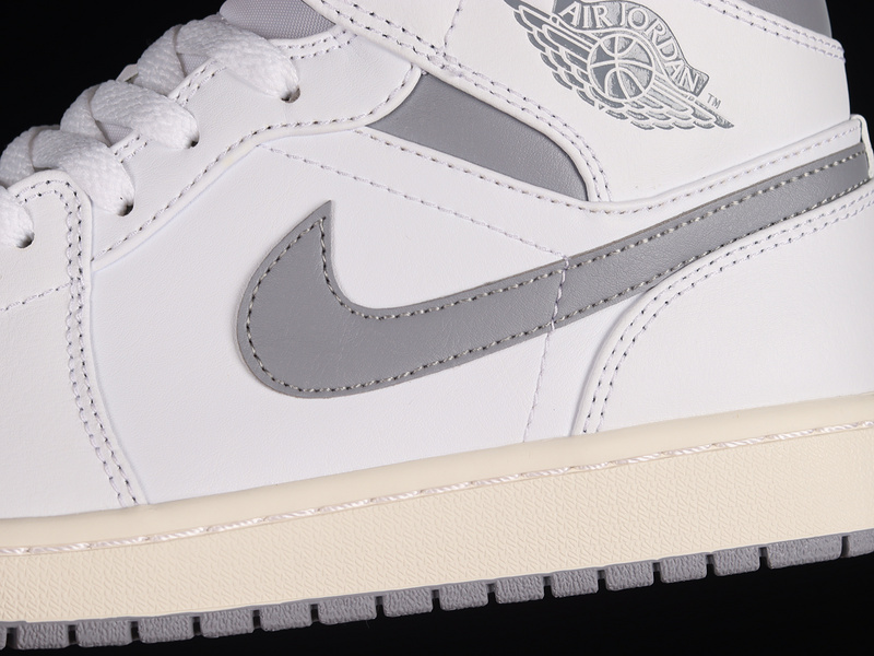 Air Jordan 1 Mid White/Stealth/Neutral Grey 7