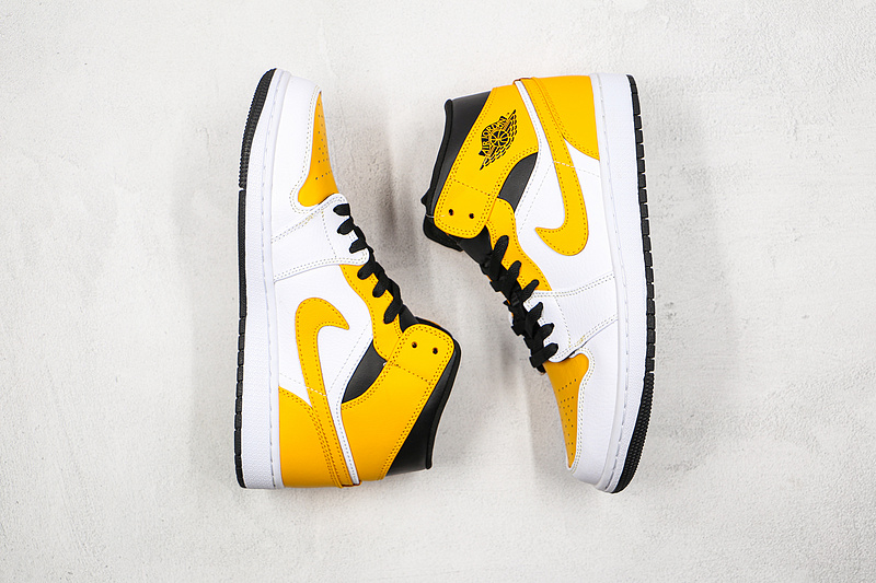 Air Jordan 1 Mid White/Black/University Gold 15