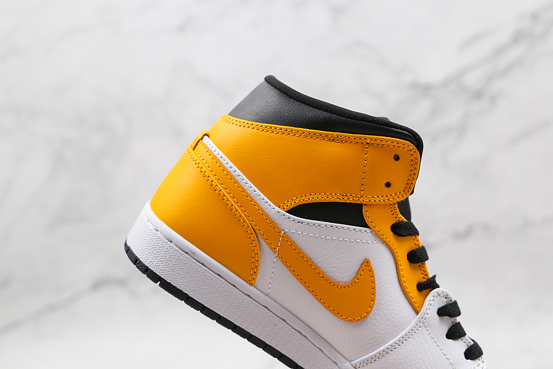 Air Jordan 1 Mid White/Black/University Gold 23