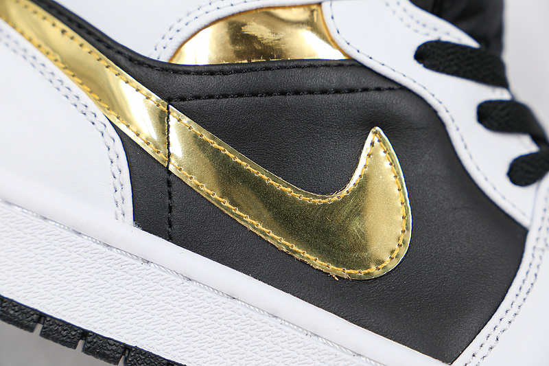 Air Jordan 1 Mid White/Black/Gold 13