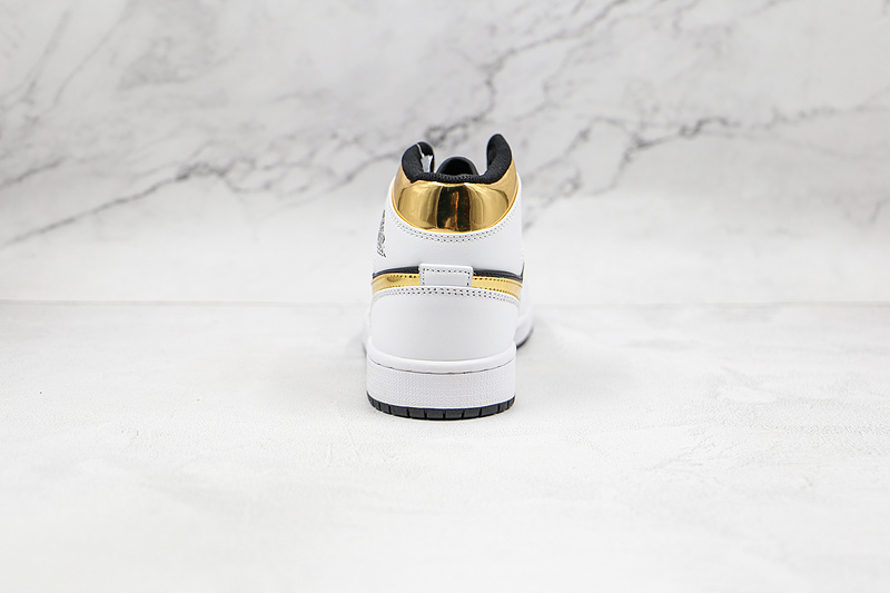 Air Jordan 1 Mid White/Black/Gold 27