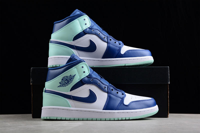 Cj Air Jordan 1 Mid Mystic Navy/Mint Foam/White 3