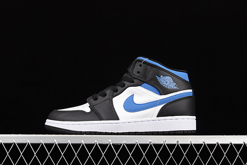 Air Jordan 1 Mid Gs White/Racer Blue/Black 3