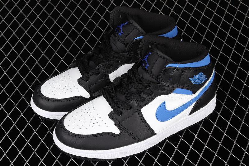 Air Jordan 1 Mid Gs White/Racer Blue/Black 5