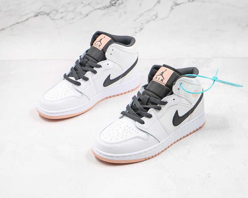 Air Jordan 1 Mid Gs White/Anthracite/Arctic Orange 7